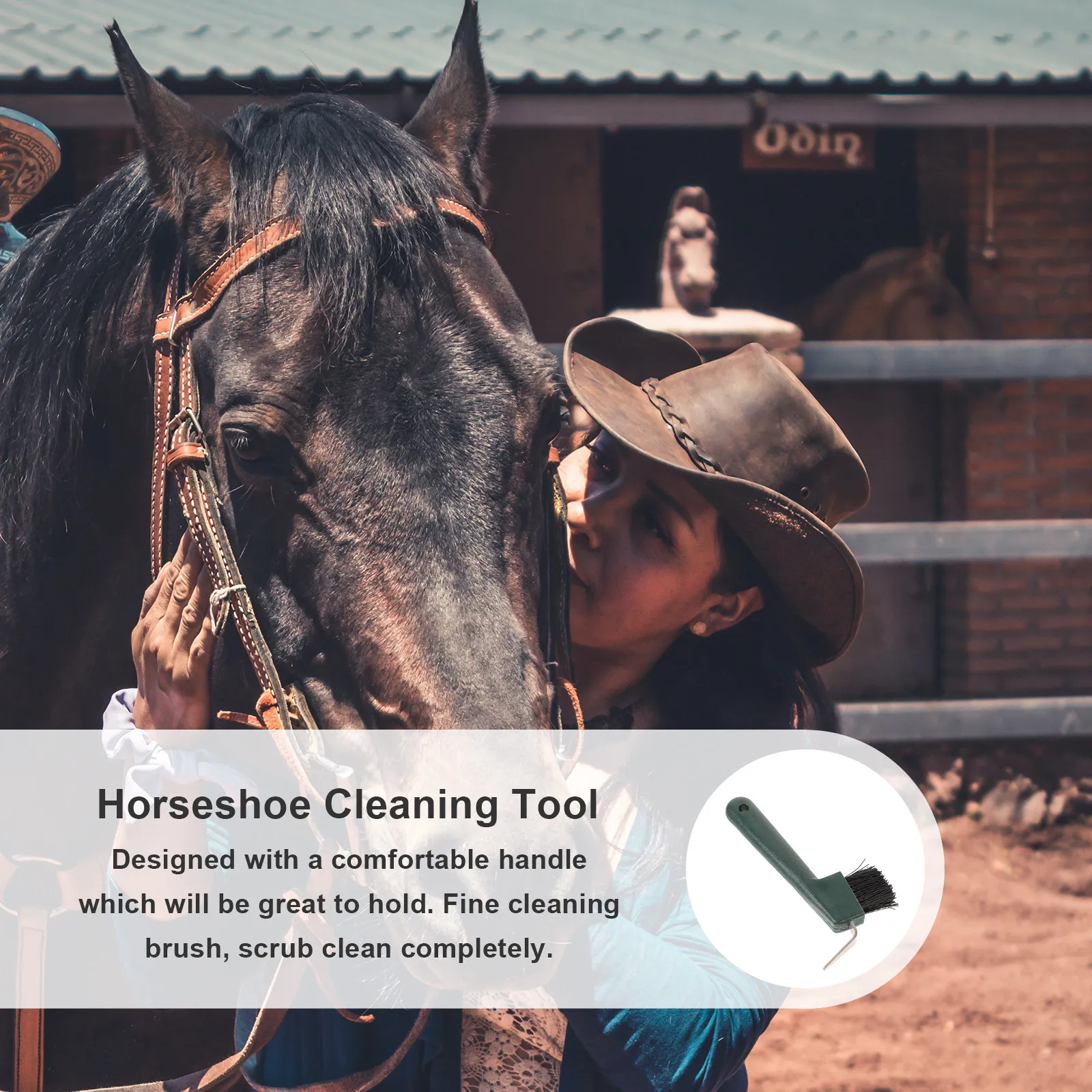 

Щетка для чистки копыт лошадей из железа и пластика с удобной ручкой и мягким захватом, эффективный инструмент для ухода за подковами