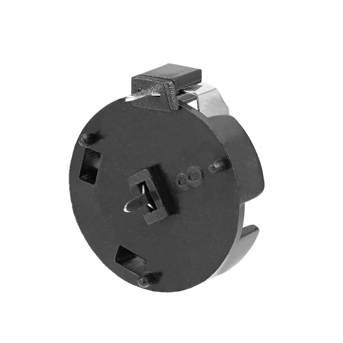 CR1220 CR1225 Horizontaler Münzknopf-Batteriehalter, schwarzer Behälter