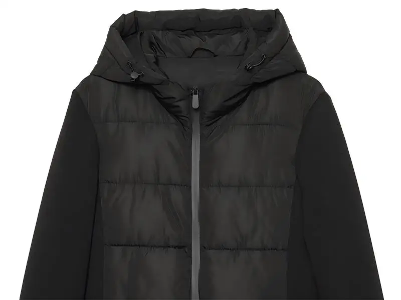 Guobioziy 2026 Winter Hooded Padded Jacket Functional Minimalist Style Waist Cinch Design Full Zip Closure Side Zipper Pockets