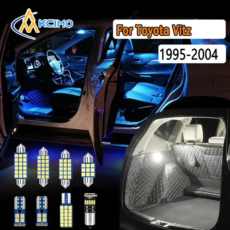 

Canbus LED Interior Light Kit For Toyota Vitz 1995-2004 Super Bright Dome Map Door Lights Easy Install Bulbs Set