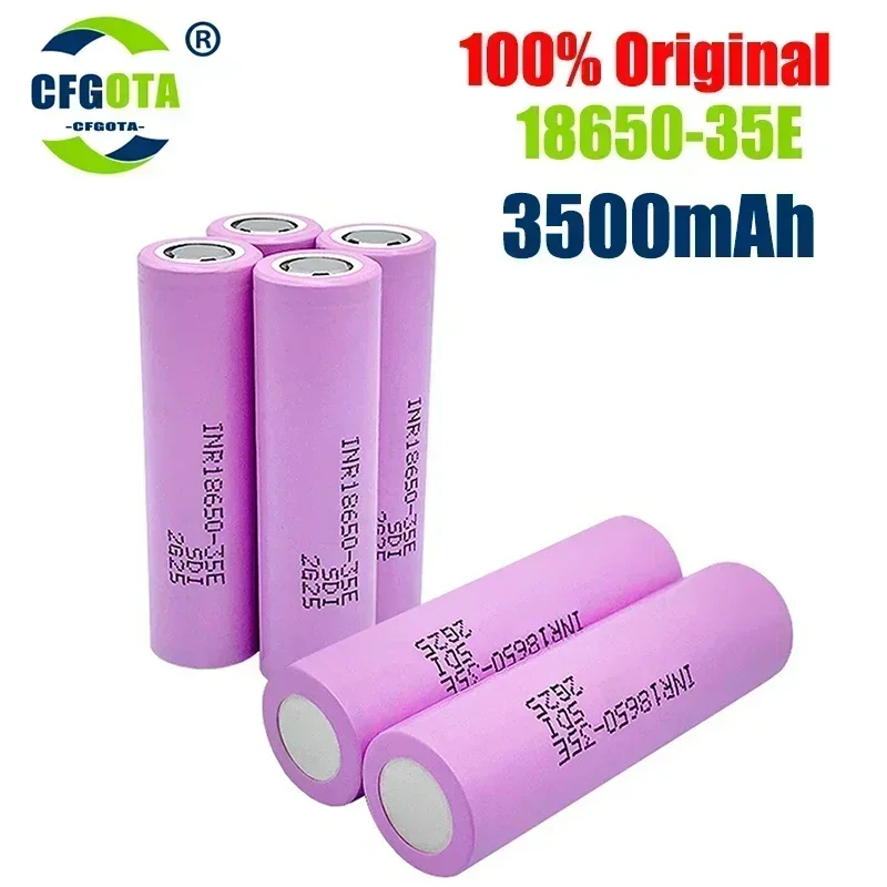 100% original 18650 3500mah 20th discharge inr18650 35e 3500mah 18650 3.7v li ion rechargeable battery