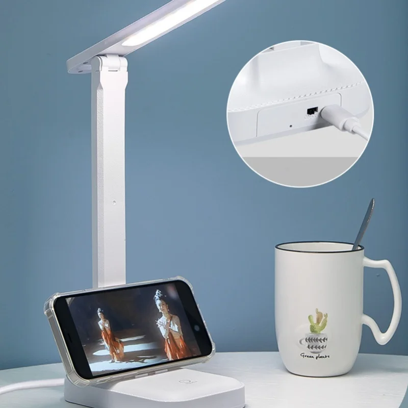 

Светодиодная складная настольная лампа с зарядкой через USB, настольная лампа для защиты глаз, сенсорное управление для спальни, офиса, кабинета, цвета слоновой кости (перезаряжаемая)