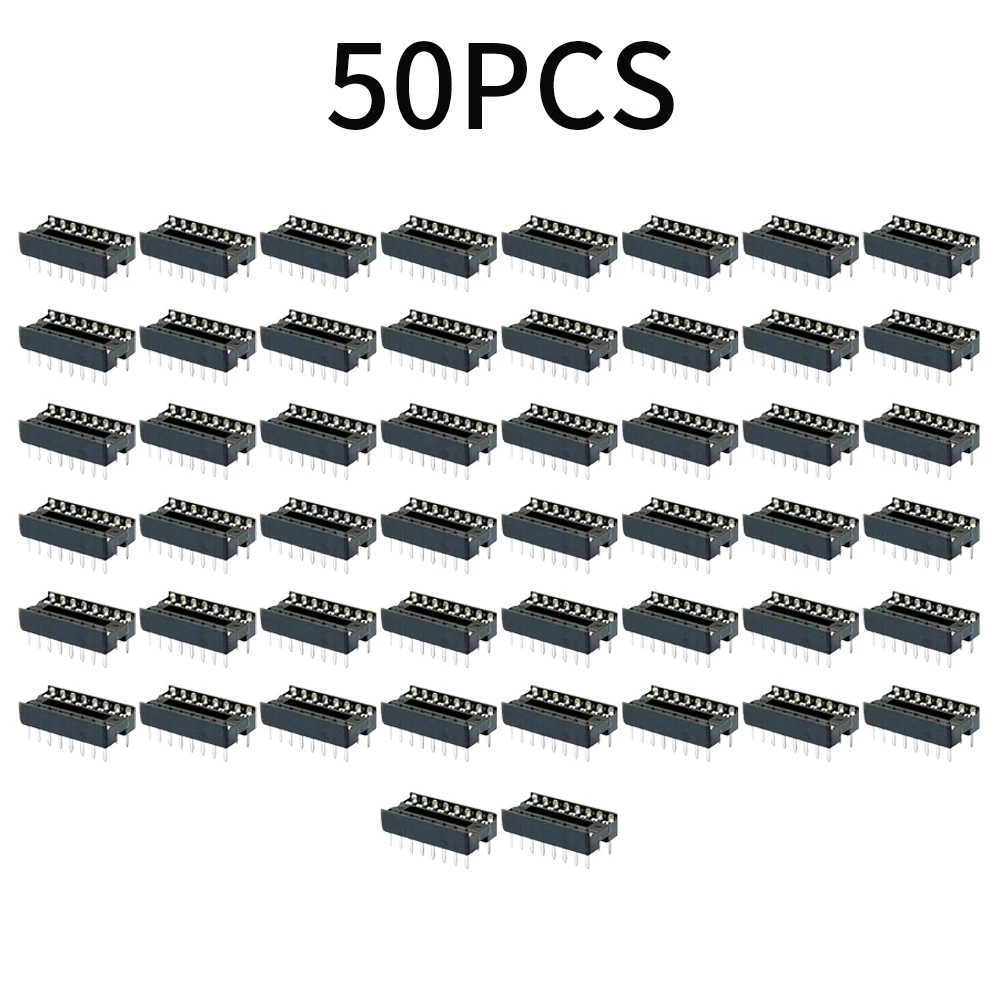 50pcs/lot 16-Pins 16 Pins 16P DIP IC Sockets Adaptor Solder Type Socket 100% Original DIY