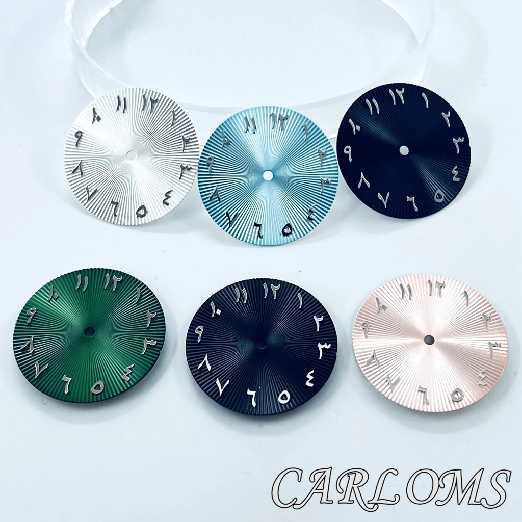 アラビア数字の時計ダイヤル,3と3.8日付の王冠,時計部品の顔,28.5mm,nh35