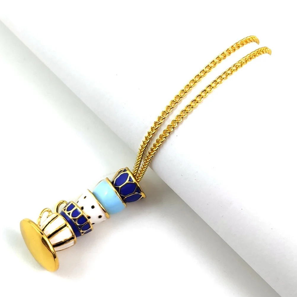 

1Pcs Creative Enamel Glazed Teacup Pendant Necklace Lightweight Comfortable Wear Perfect for Dancing Party Prom Elegant