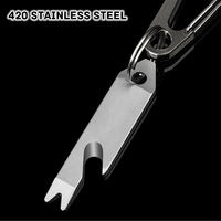 Mini Crowbar 420 Stainless Steel Nail Puller Flat-head Screwdriver Box Opener Line Cutter Multi-function Keychain Pendant Tools