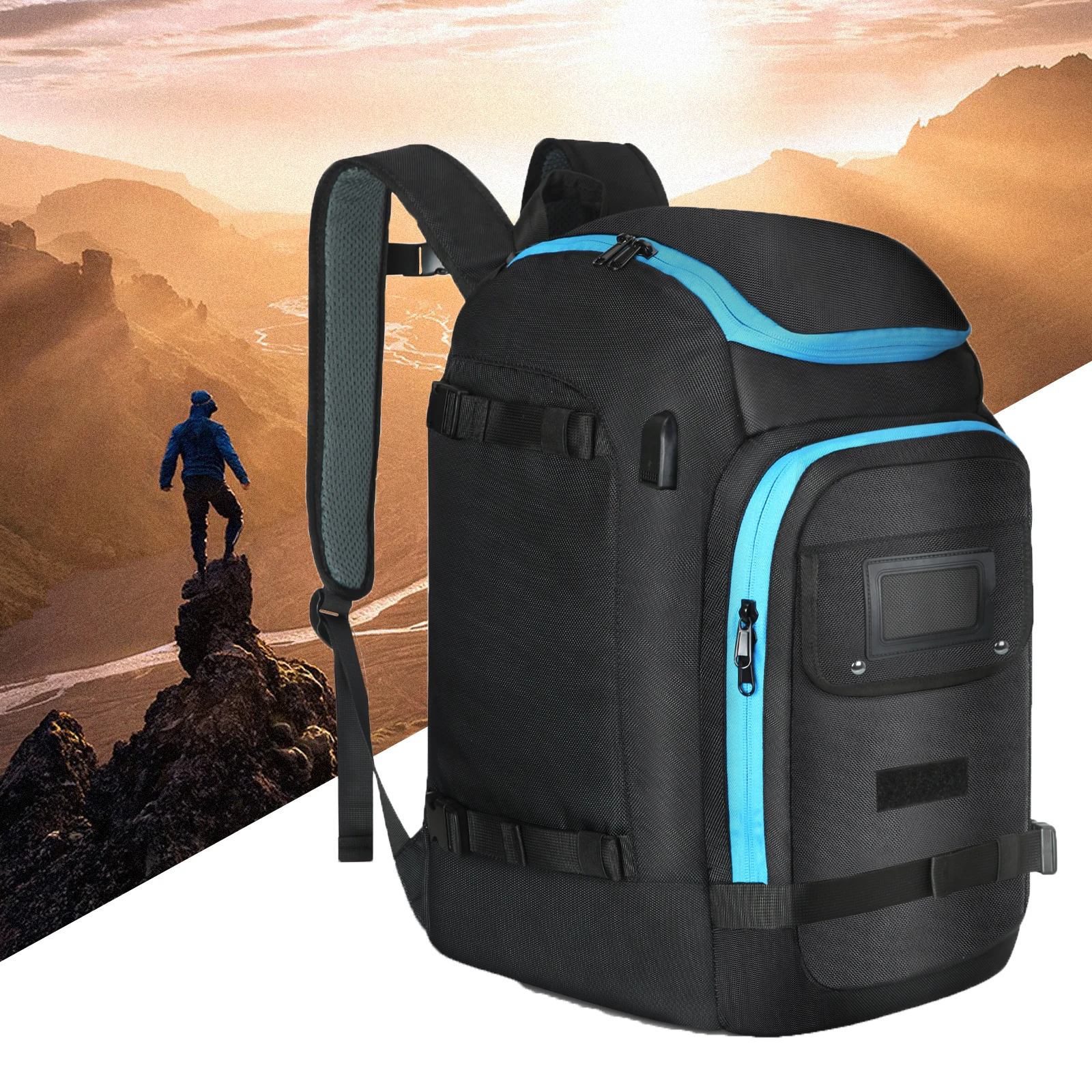 50L Mountaineering Backpack Large Capacity Travel Backpack Outdoor Mountaineering Hiking Rain Men Women Camping Bag Luggage