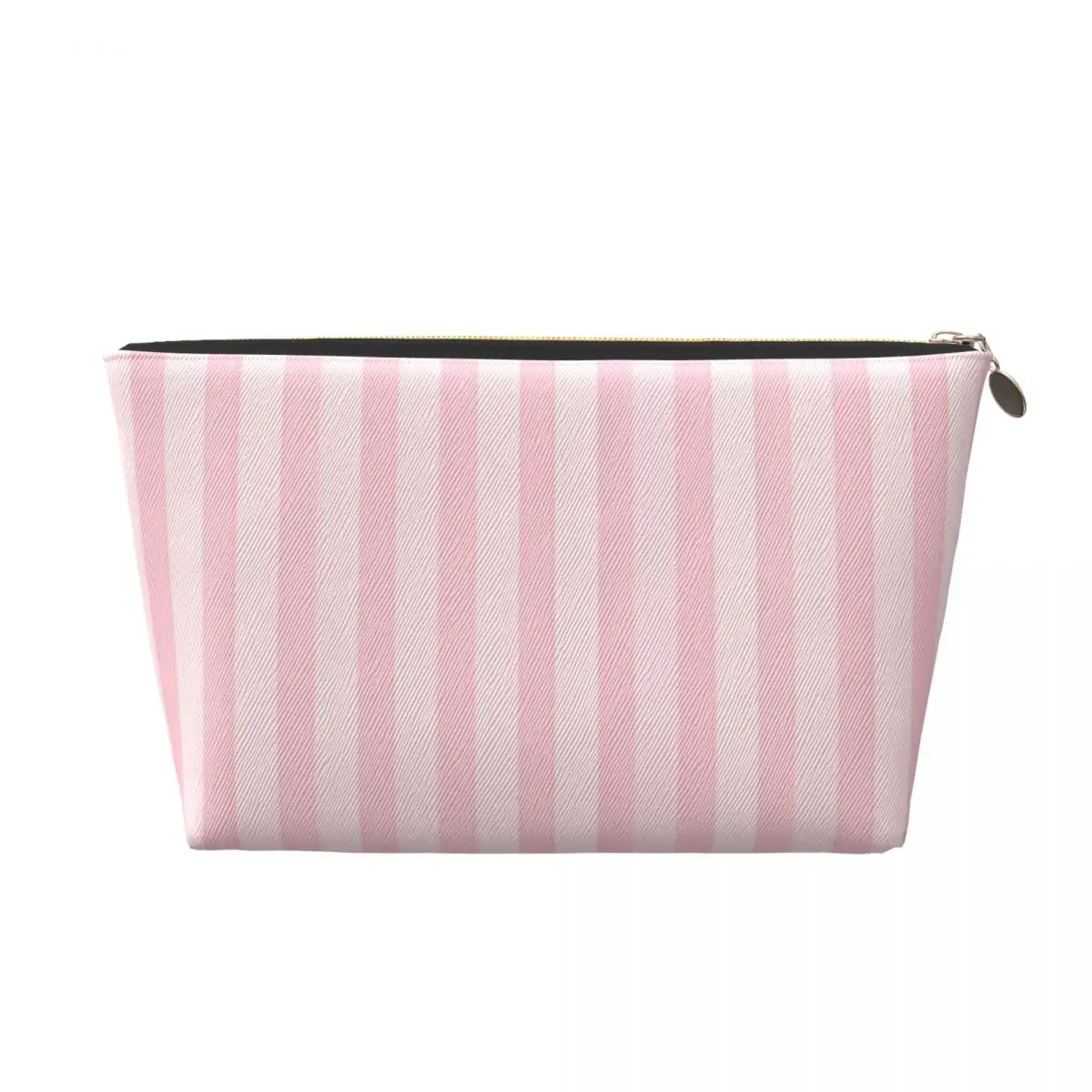 Pink White Stripe Makeup Bag Leather Travel Toiletry Bag Men Women Toiletry Bag Dopp Kit