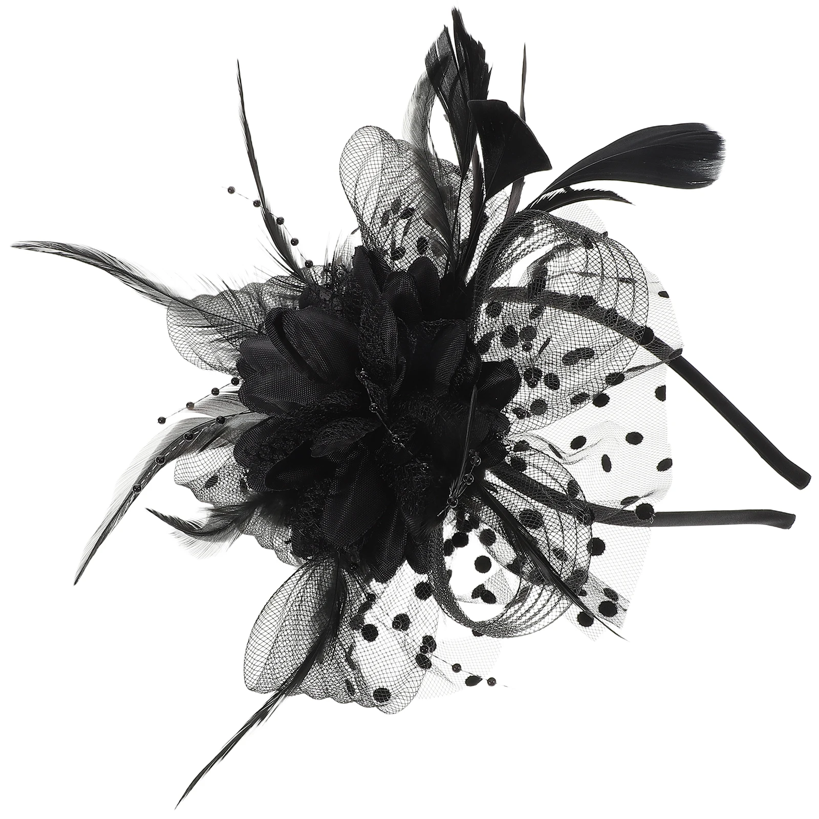 

Retro Head Flower Bridal Veil Hair Clips Tea Party Headwear Cocktail Fascinators Hats for Charm