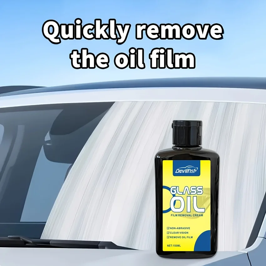 Multifunctional Glass Oil Film Remover Paste for Car Windshield,Water Spot and Scale Removal,Enhances Visibility & Reduces Glare