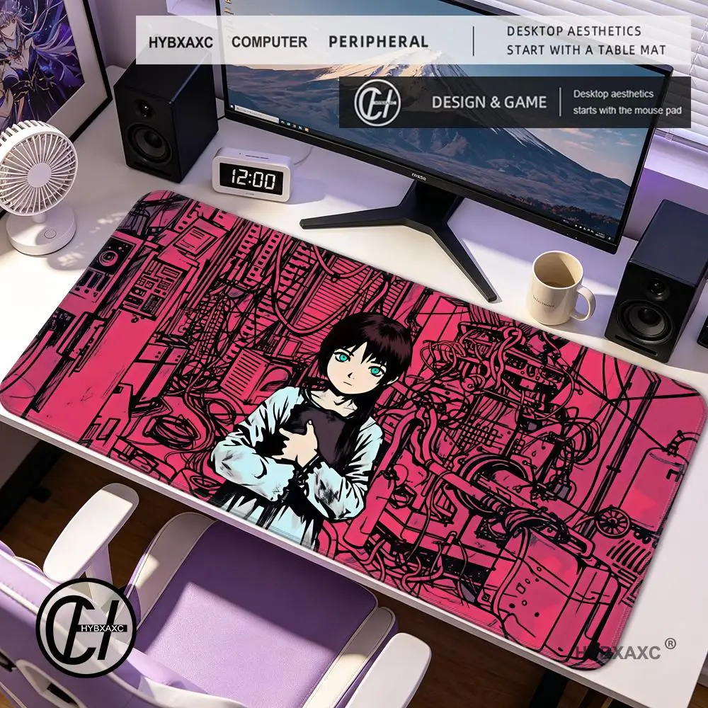 

HYBXAXC Anime Mouse Pad Gamer Computer Accessories Desk Mat S-erial Experiments L-ain Gaming Mousepad Carpet