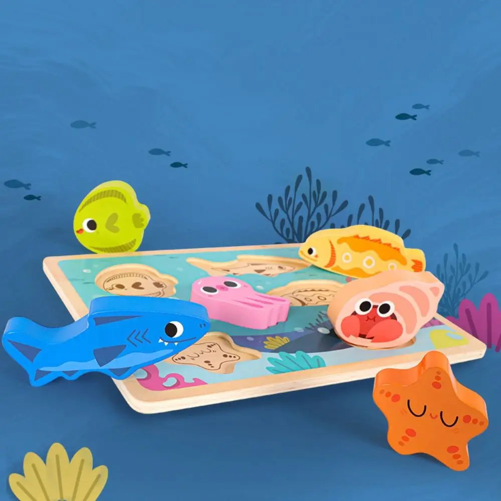 Puzzle Board Giocattoli in legno Puzzle 3D Modello Cognitivo Montessori Forma Corrispondenza Gioco da tavolo Giocattoli puzzle animali portatili fai da te