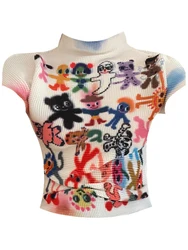 Women's T-shirt Harajuku Korean Y2k Graphic Print Short Sleeve Tee Top Clothes Fashion Vintage Streetwear O-Neck T-shirts Summer