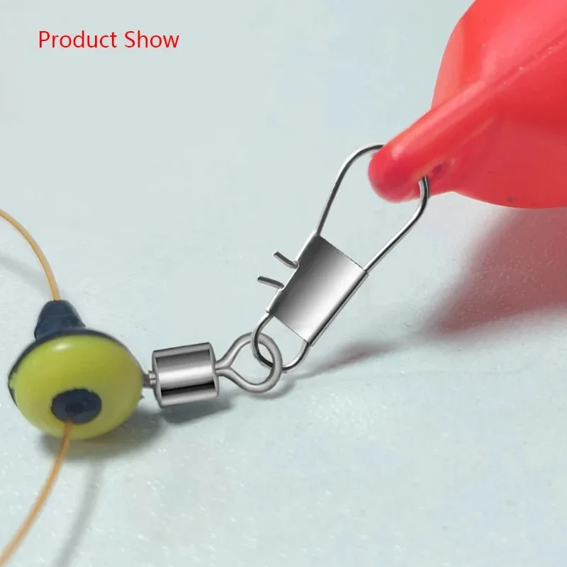 100 pçs pesca flutuante espaço feijão girar bobber conectores mar pesca de água salgada equipamento giratório isca de metal