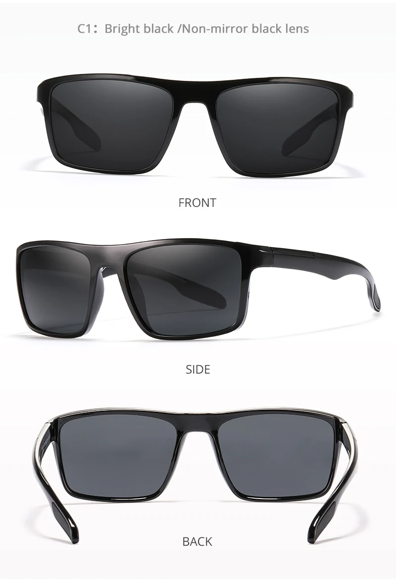 KDEAM Polarisierte, rechteckige Sonnenbrille für Herren, ultraleicht, ideal für den Einsatz im Freien, für lange Tage und verschiedene Lebensstile. – Detail 7
