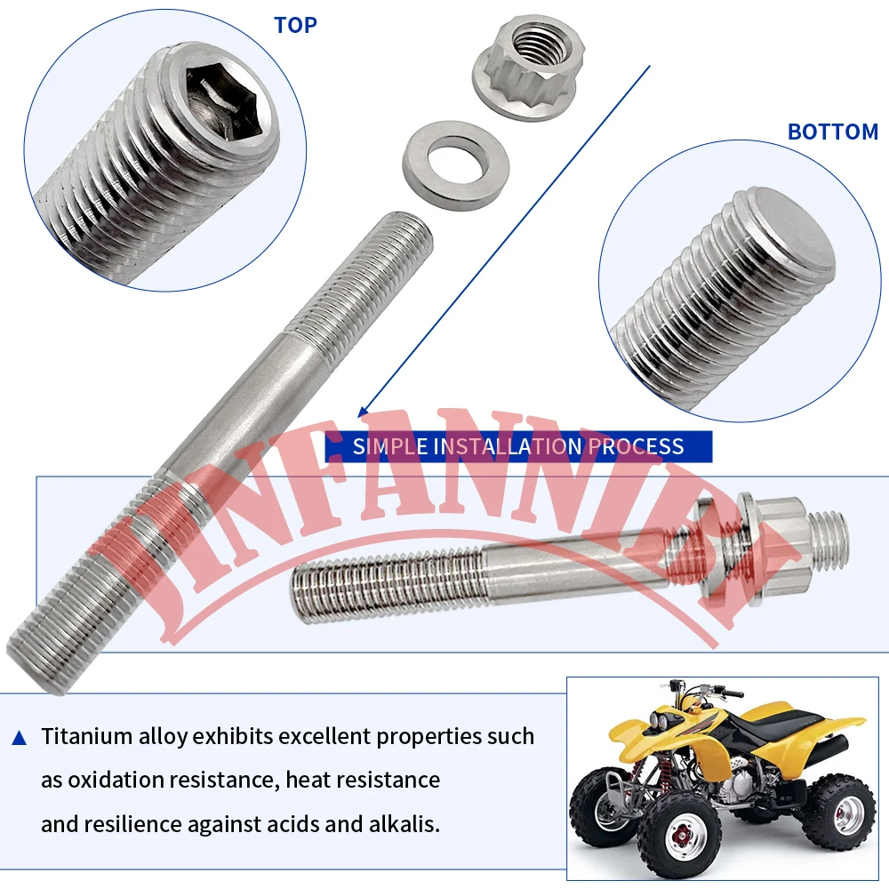 Cylinder Head Studs Titanium Ti Bolt Nut Kit Set For Honda TRX400EX TRX400X 2x4