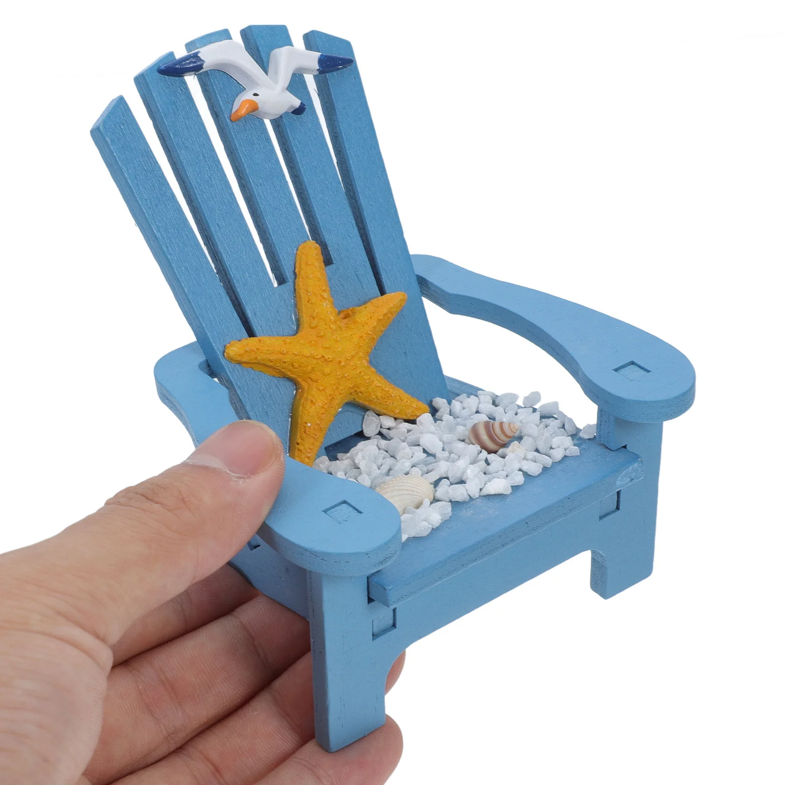 

Miniature Beach Sturdy Lightweight For Dollhouse Mini Garden Mediterranean Micro Landscape Ornament Small Wooden Chair Home