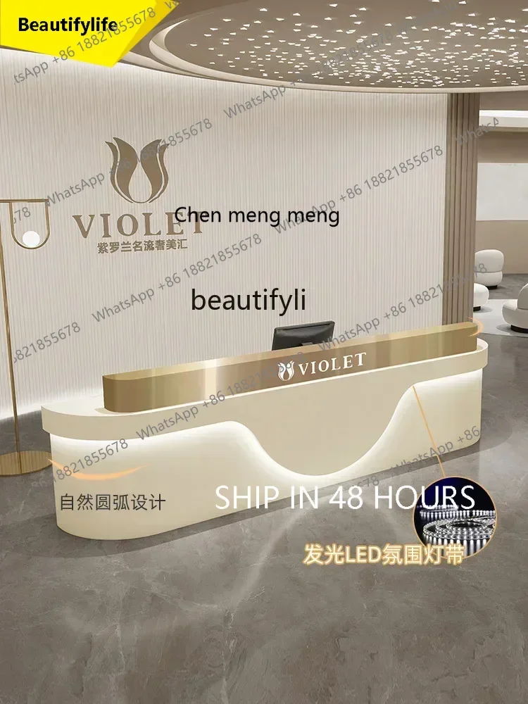 

lhyE1001 ss ss newSimple Modern Beauty Salon Cashier Stainless Steel Clothing Store Bar Barber Shop Reception Desk e1001