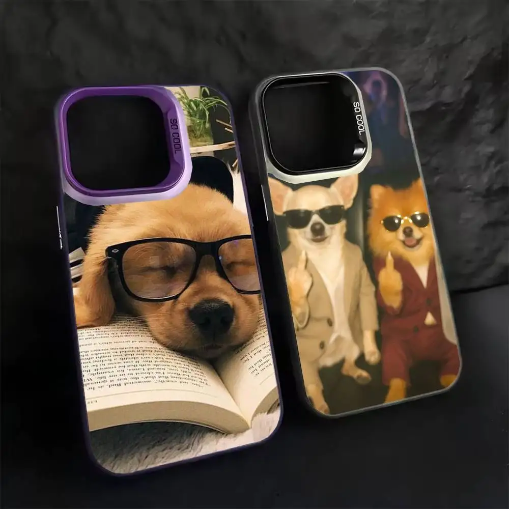 

Cute and funny dog Phone Case For iPhone 17,16,15,14,13,12,11,Pro Max,Plus black Candy Silver Cover