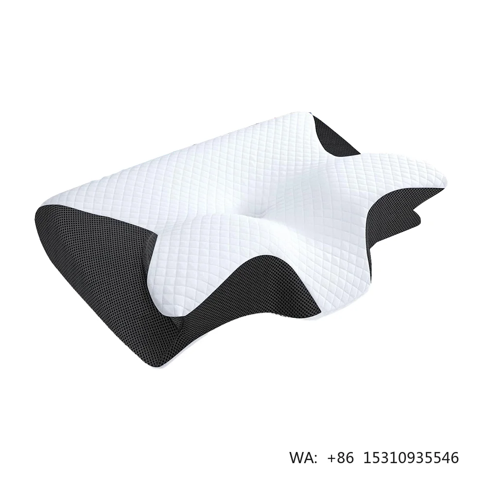 modern-luxury-2-in-1-sleep-butterfly-neck-pillow-200tc-high-quality-memory-foam-fabric-star-pattern-slow-rebound-bed-pillows