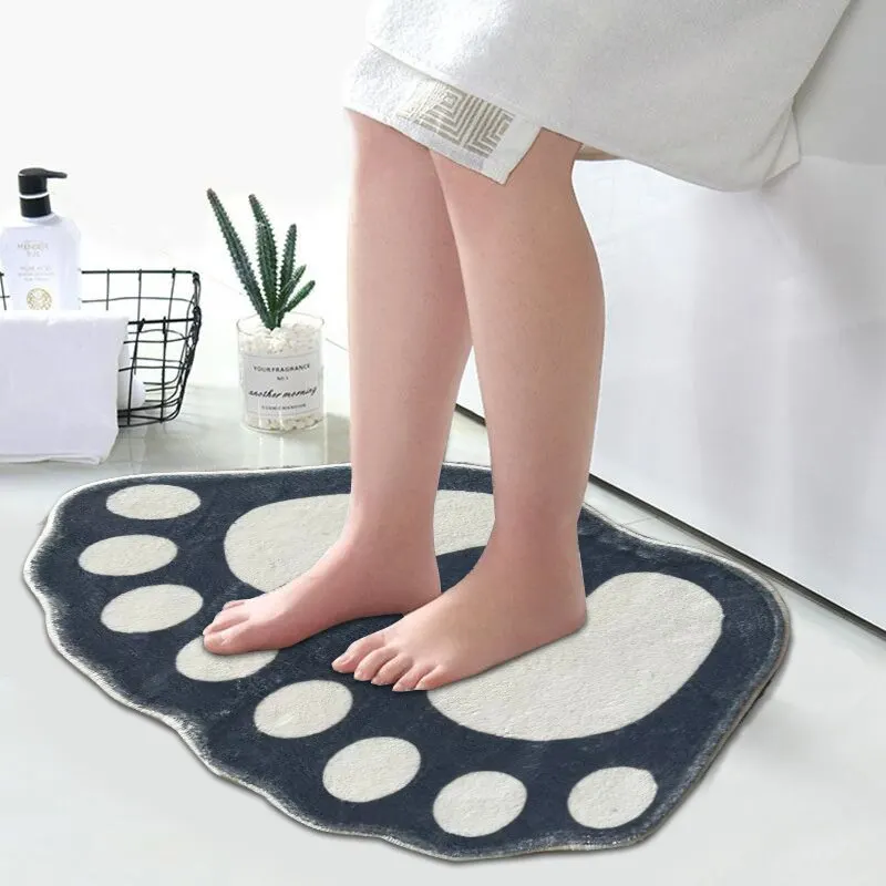 1pc 40*60cm Super Absorbent Imitation Cashmere Bath Mat with Non-Slip Backing - Soft and Comfortable Gray Bathroom Rug