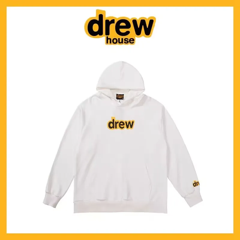 Drew House-Sweats à capuche en pur coton pour hommes et femmes, pulls thermiques Nec ronds, chemises de rue, printemps, automne, hiver