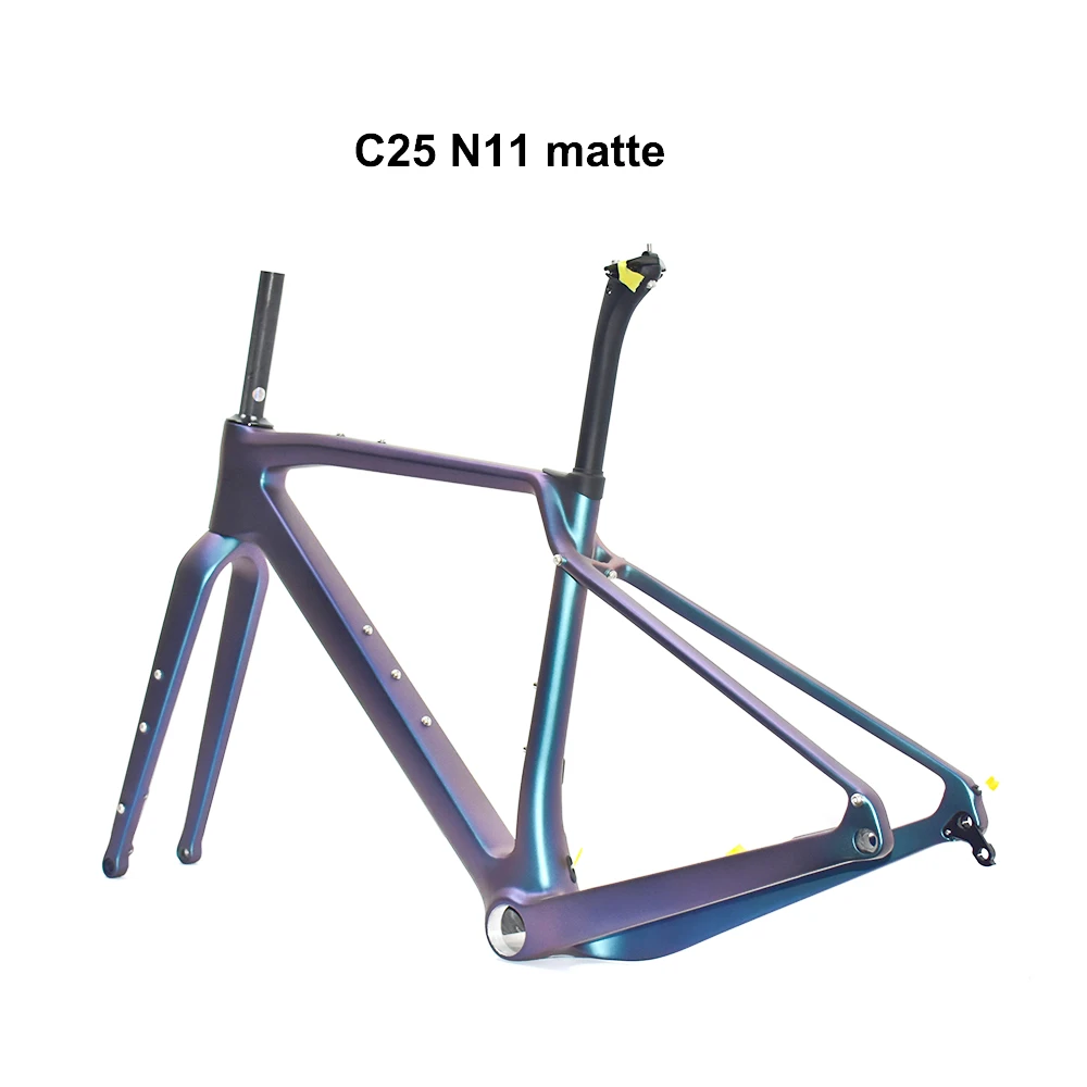 Chameleon Carbon Frame for Gravel Bike, Full Inner Cable, Bicycle Framework, Customized Color