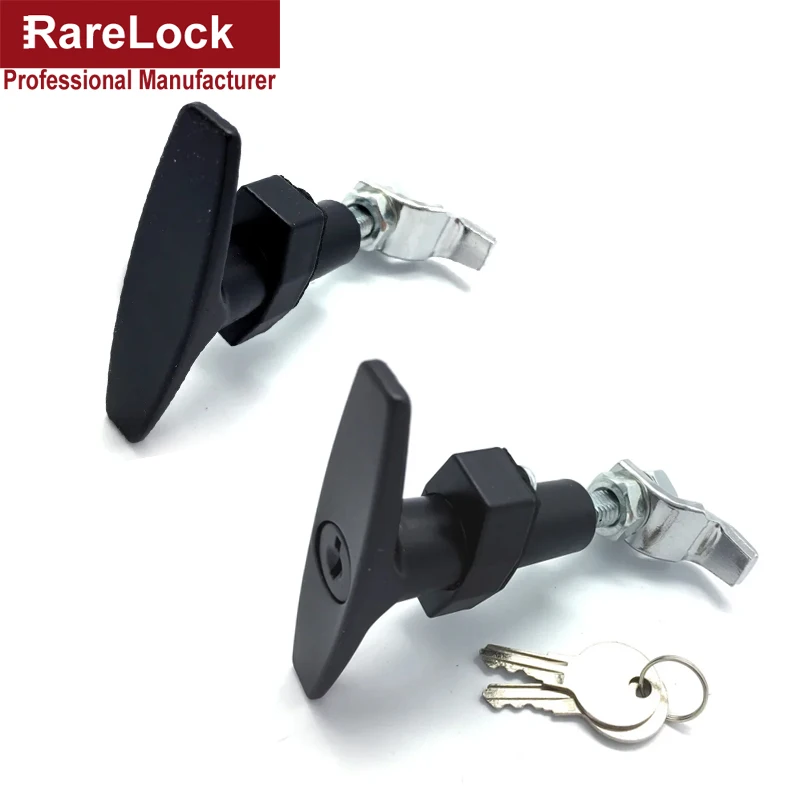 T Handle Cabinet Lock Black with Keys for Train Plane Locker Electrical Cabinet Rarelock MMS201 g