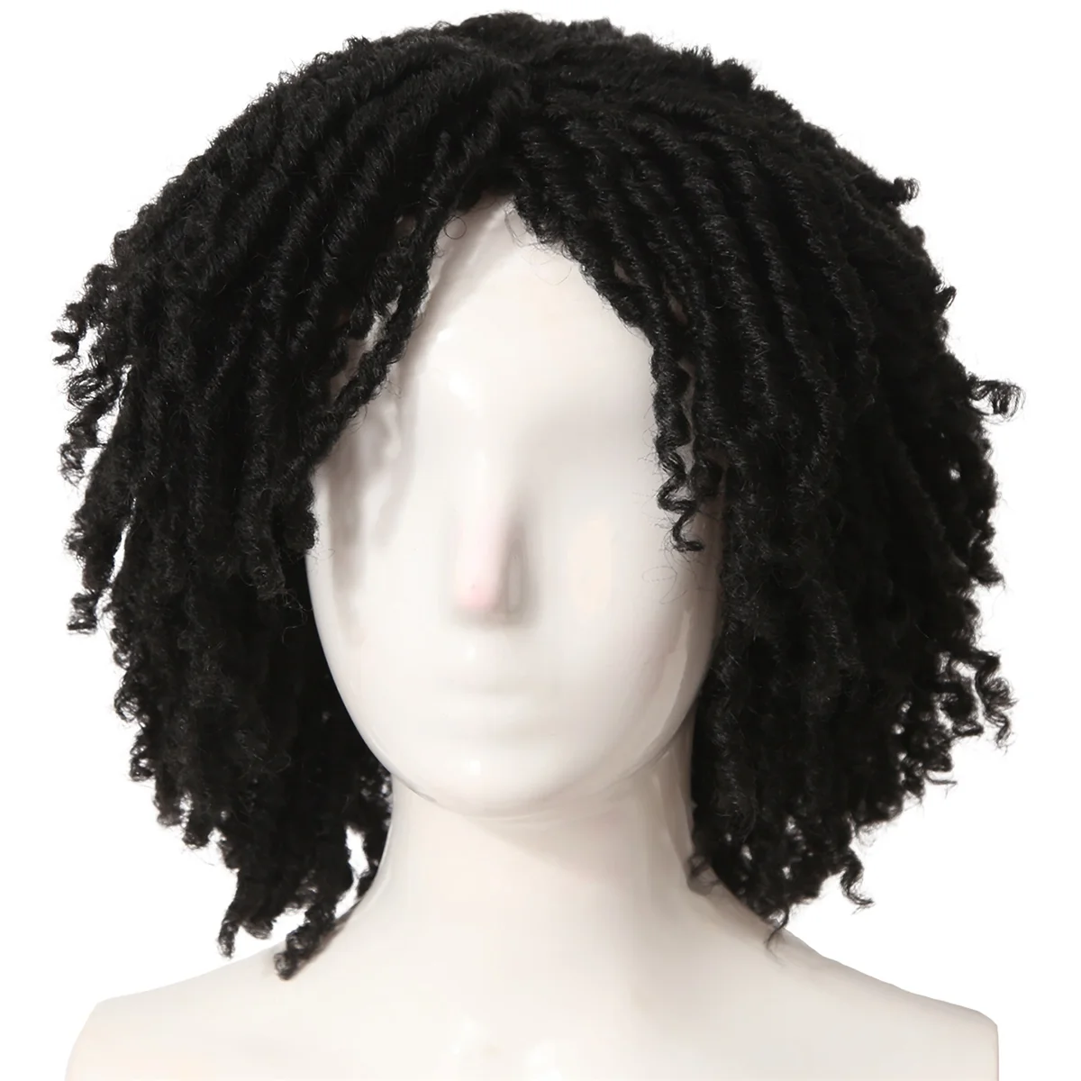 ABGU Африка Полый Грязный Плетеный Парик Химическое Волокно Короткие Вьющиеся Волосы Грязный Плетеный Парик Женщины Черные Дреды Парики для Женщин