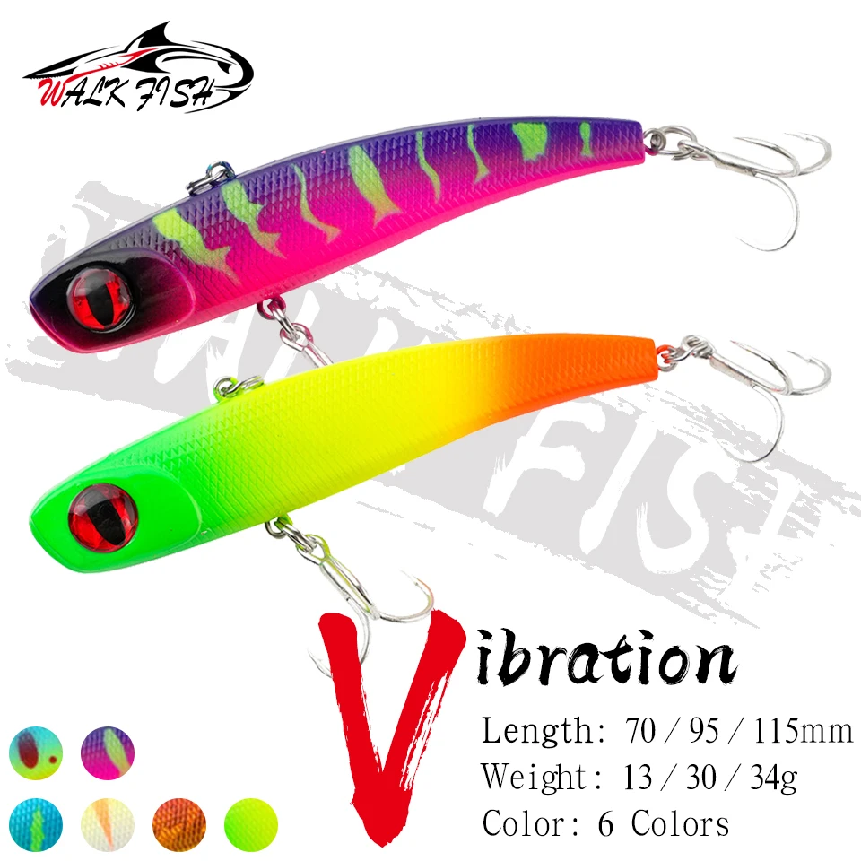 WALK FISH 1PCS New VIB Lure 13g 24g 30g 34g Przynęta wędkarska Zimowa przynęta lodowa Tonąca sztuczna przynęta wędkarska Rattlin Bait Japan Hook