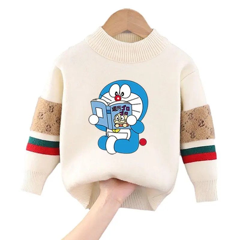 سترة محبوكة من Doraemon Nobita Nobi Gouta Takeshi إبداعية عالية الجودة مطبوعة بشكل لطيف سترة دافئة من الصوف صديقة للبشرة