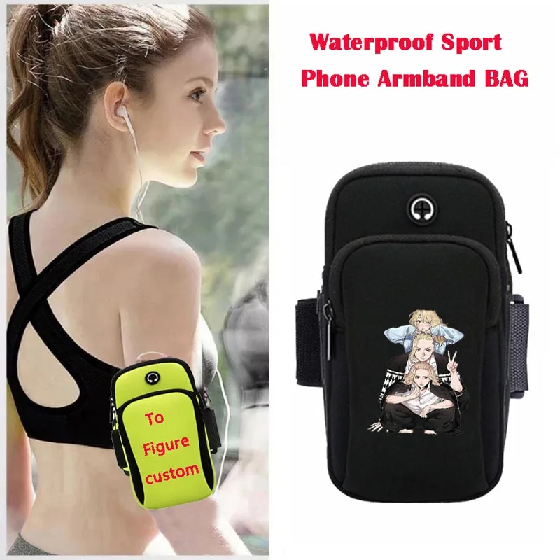 Unisex Sport Arm package Running  Jogging Gym Arm Band Mobile Bag Case Cover Holder For anime Tokyo Revengers Cartoon Arm Bag