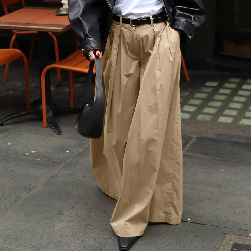 Stiglich Pleated High-waisted Wide-leg Pants, A New Autumn. Collection, A Hot-selling Fashion Item,   Multifunctional And Random