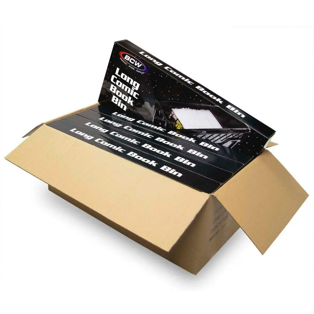 

Long Comic Book Bin 5 Pack Heavy Duty Comic Book Storage Box Stackable Comic Bin Organizer for 300 Comics Each AcidFree Plastic