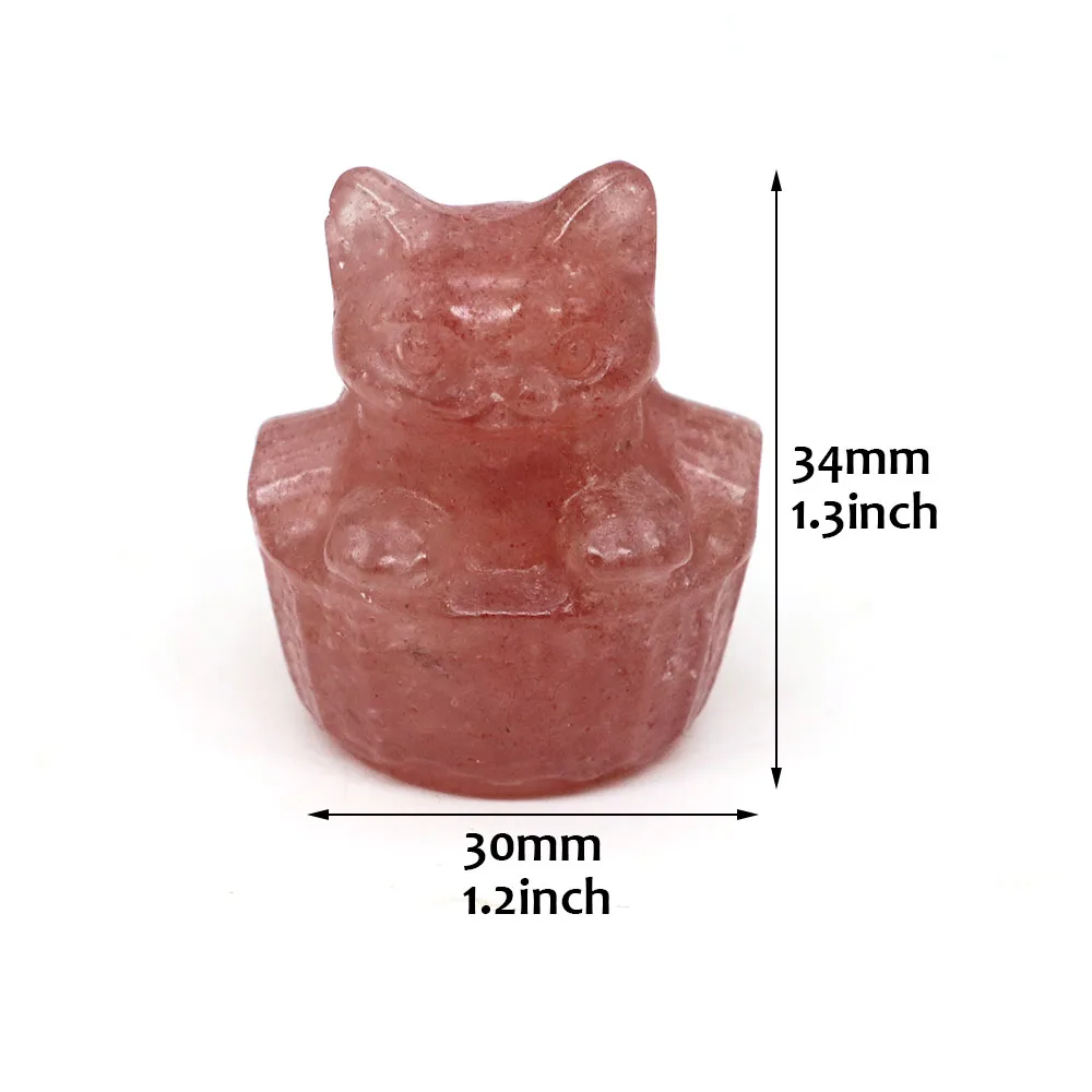 

1.3" Natural Stone Cradle Cat Statue Hand Carved Animal Figurine Healing Crystal Amethyst Crafts Chakra Meditation Home Decor