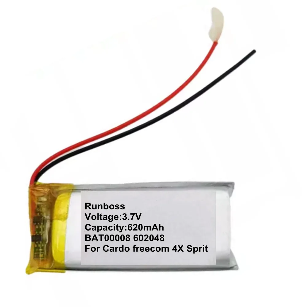 Original Replaces 602048 602050 602248 BAT00008 3.7V 620MAh Battery For Cardo Freecom 4X Sprit Headset Headphone