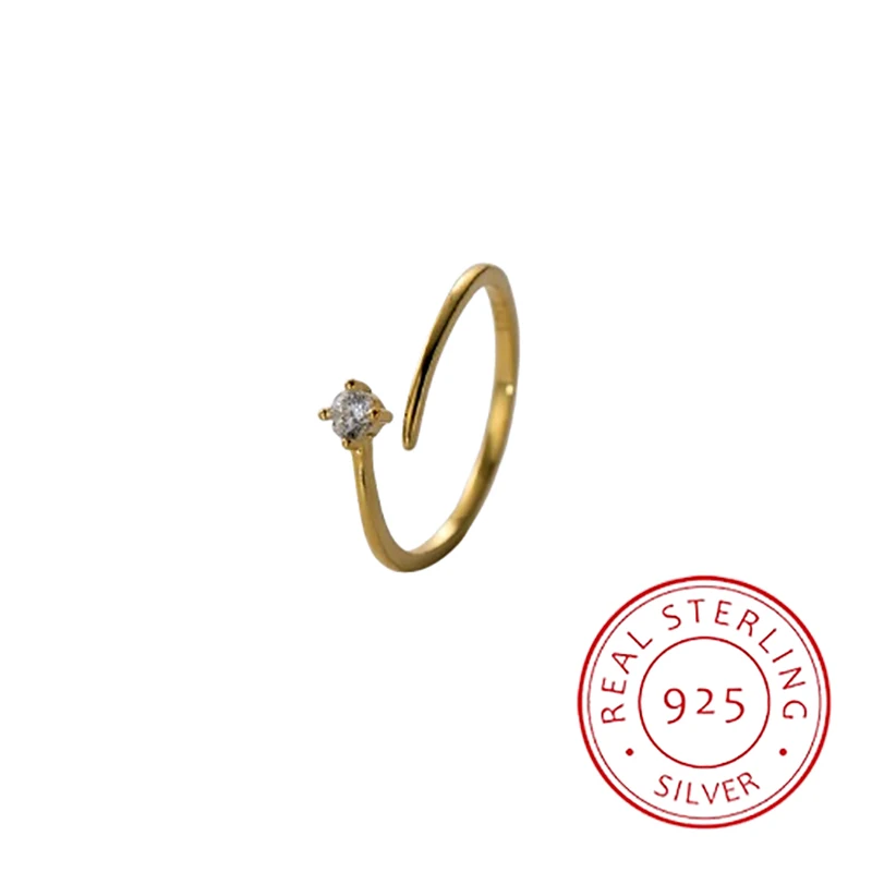 

Fashion and Creative S925 Silver Opening 14K Gold Four-claw Synthetic Zircon Foot Ring