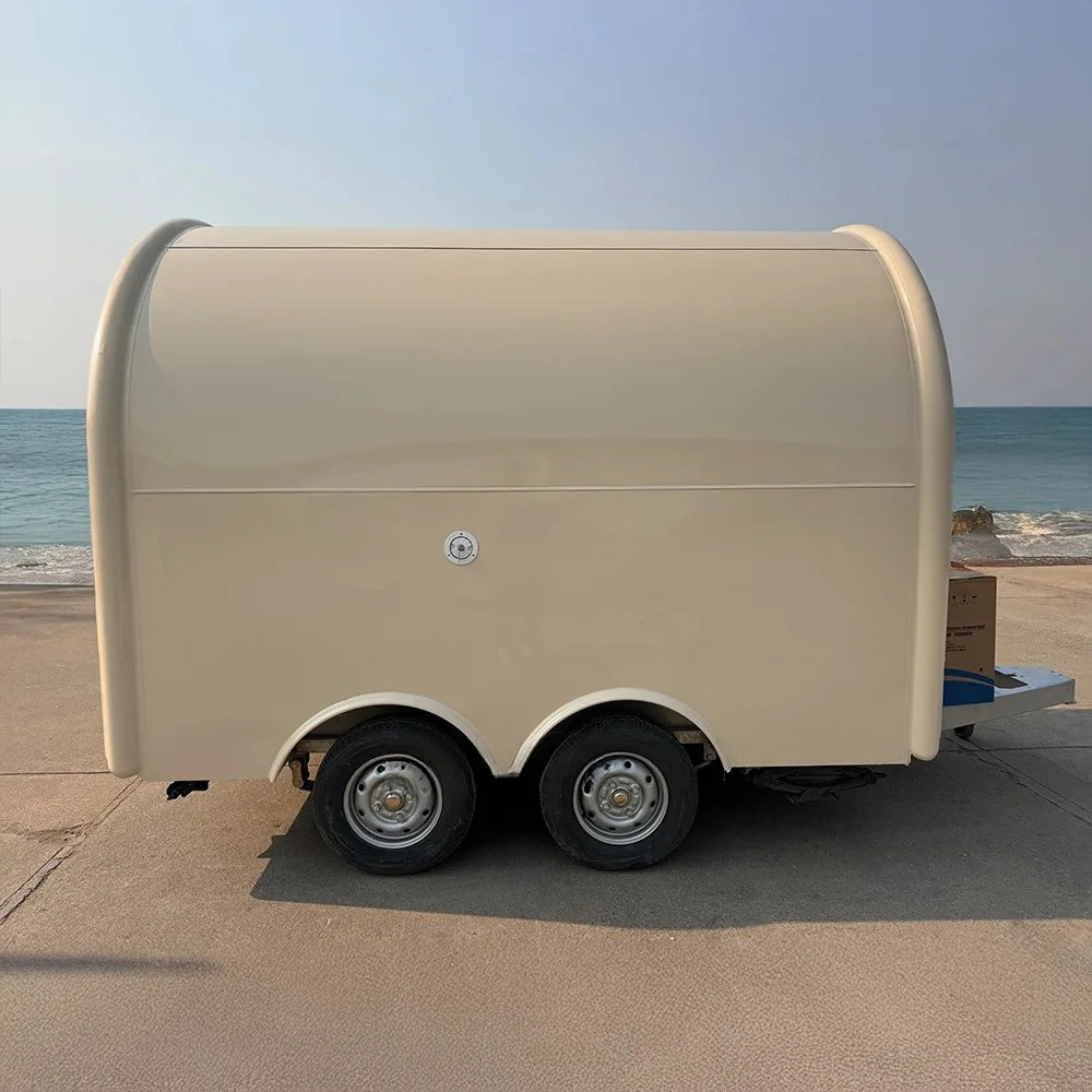 Meest populaire straatautomaat Fastfood mobiele aanhangwagen met wielen Coffee Shop Food Truck te koop