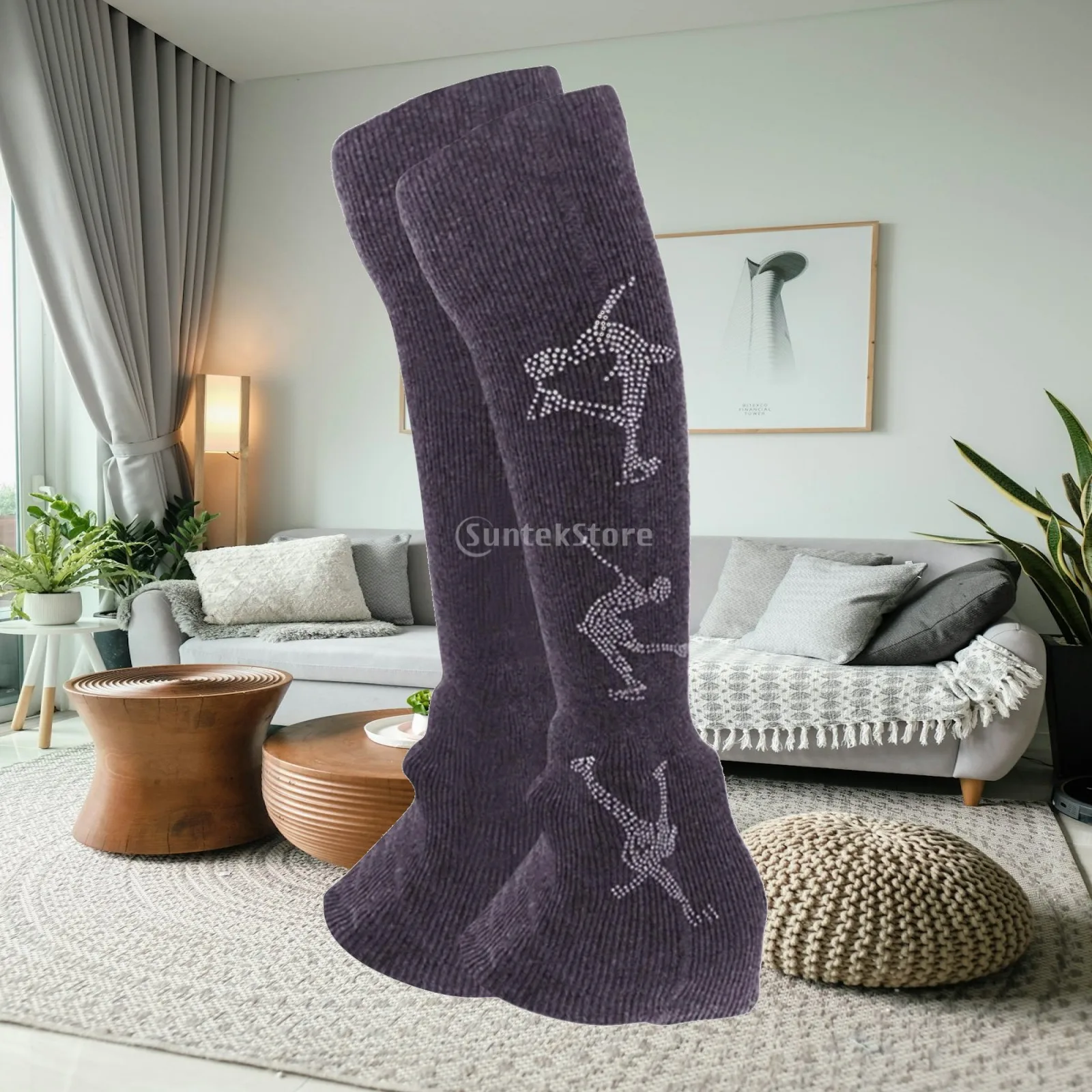 2x-figure-skating-leg-warmers-leg-sleeves-boot-socks-leg-cover-for-ice-skate-ballet-dance-winter-activities-fitness-workouts