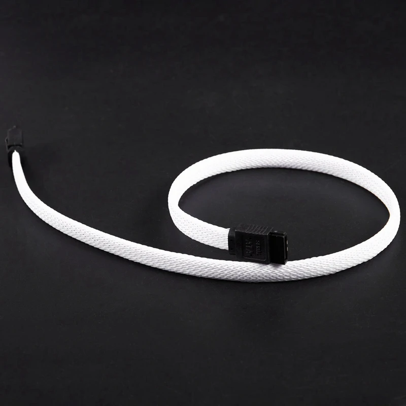 4X 50CM SATA 3.0 III SATA3 7Pin Data Cable 6Gb/S SSD Cables HDD Hard Disk Data Cord Premium Version(White)