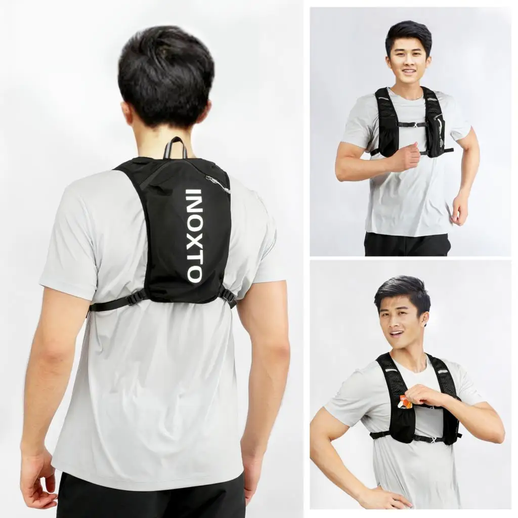 New waterproof running backpack 5L ultra-light hydration vest mountain bike leather bag breathable gym bag 1.5L water bag