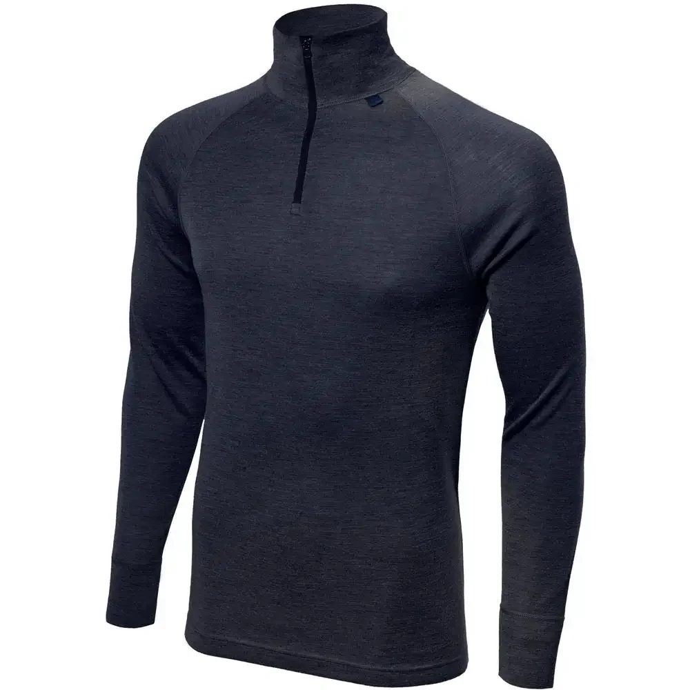 Merino Wool Base Layer Top for Men 1/4 Zip Merino Wool Long Sleeve Thermal Shirt Sport Top Odor Resistance Breathable Quick Dry