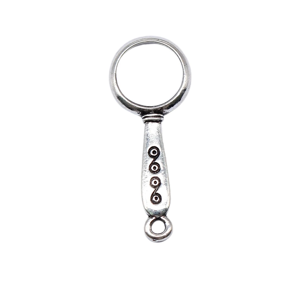 10pcs/lot 32x13mm magnifying glass Charms For Jewelry Making Antique Silver Color 1.26x0.51inch