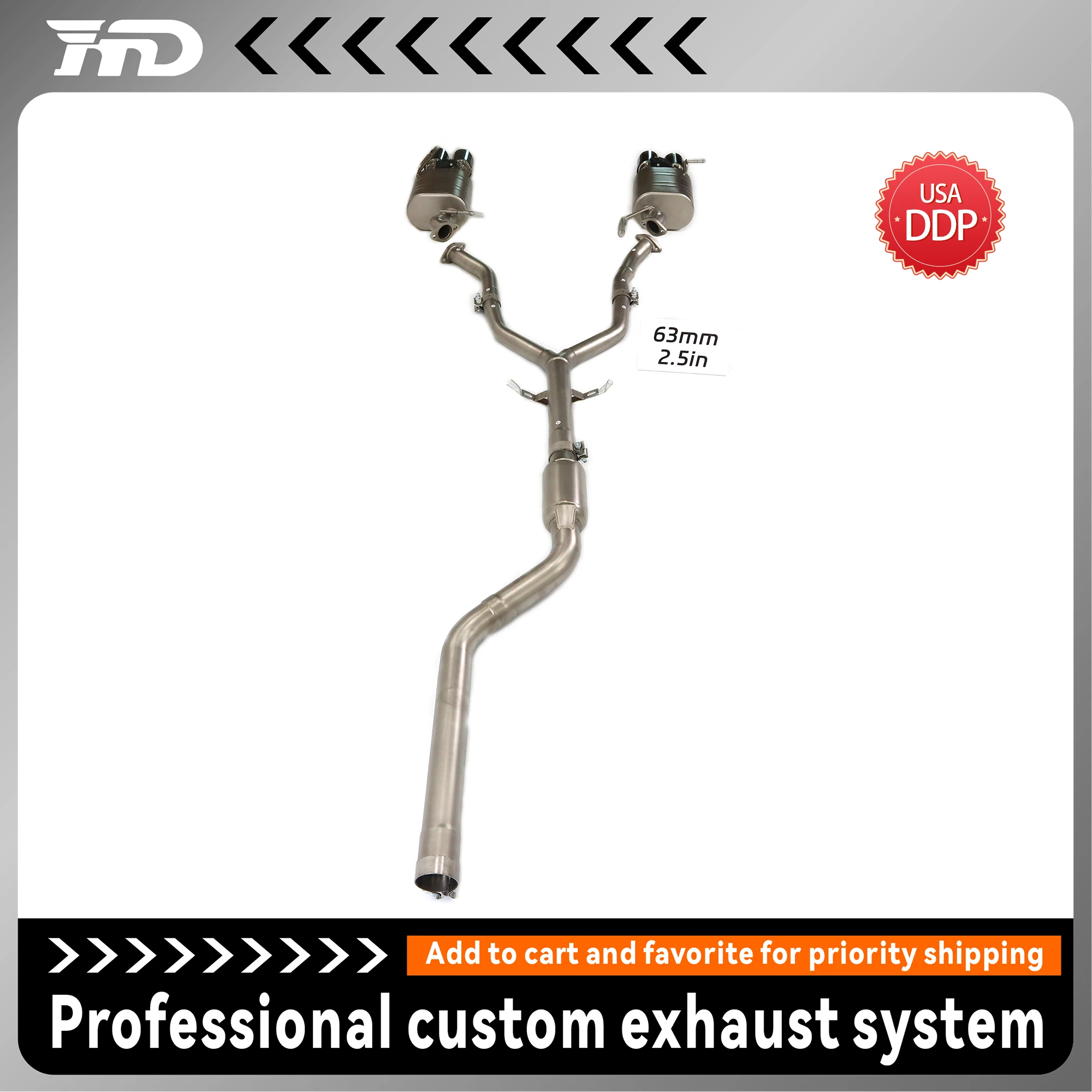 

HMD stainless steel sandblasted exhaust system high performance catback for BMW Z4 E89 2.0L with valve muffler