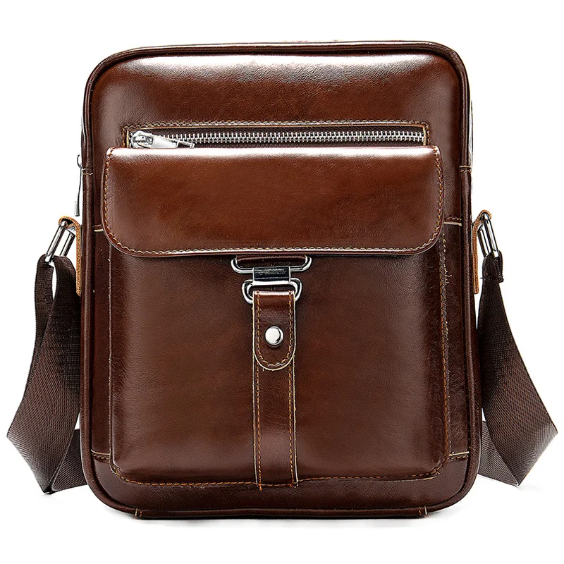 

The First Layer Of Leather Men'S Bag Fashion Single Shoulder Vertical Briefcase Casual Retro Messenger Bag