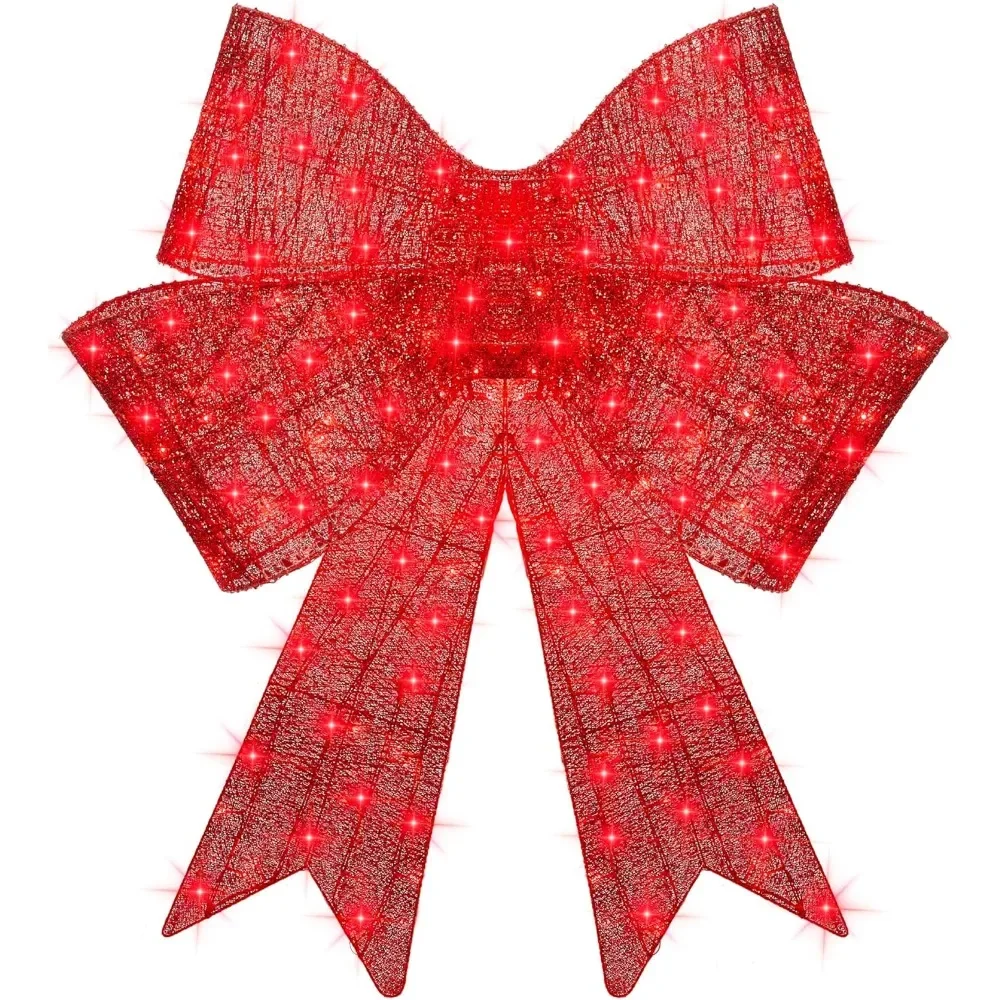 

48in Pre-Lit Giant XL Christmas Bow Decoration - Large Outdoor LED Holiday Decor