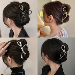 Pinzas para el pelo con Lazo de cinta Vintage para mujer, broche de Metal exquisito, horquillas, accesorios para el cabello, pasadores, pinzas de tiburón, novedad de 2023