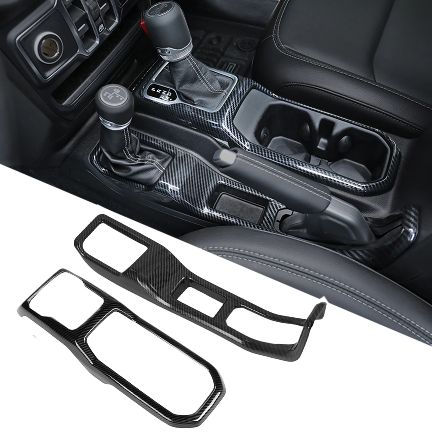 Przedni uchwyt na kubek na wodę do samochodu Pokrywa dekoracyjna 4WD Panel zmiany biegów do Jeep Wrangler JL 2018-2023 Akcesoria do listew wewnętrznych