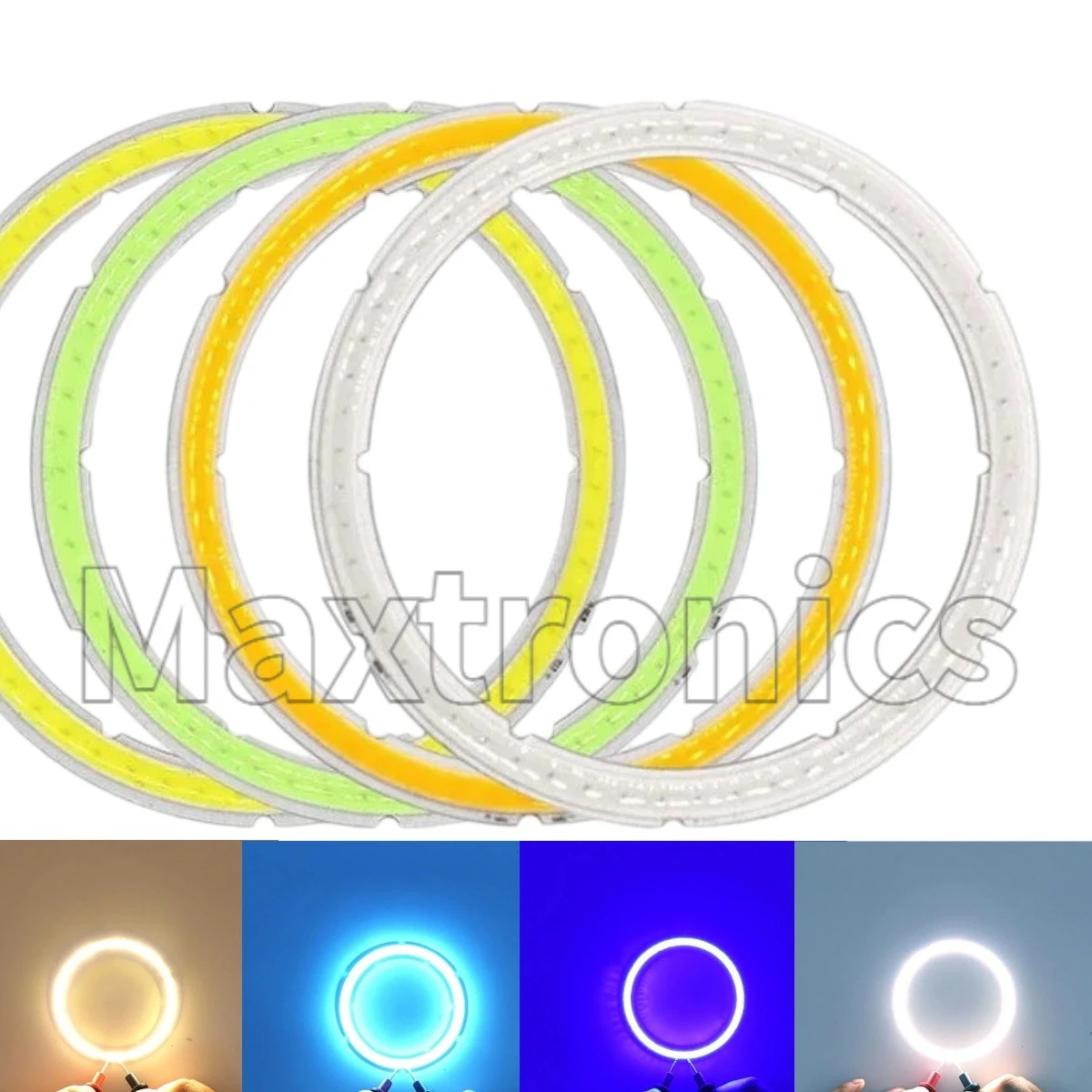 2pcs LED COB Angel Eyes Light Beads DC 12V-14V 25mm-110mm 4W-12W COB Chip on Aluminum Board Ring Bule /Warm White Light Source