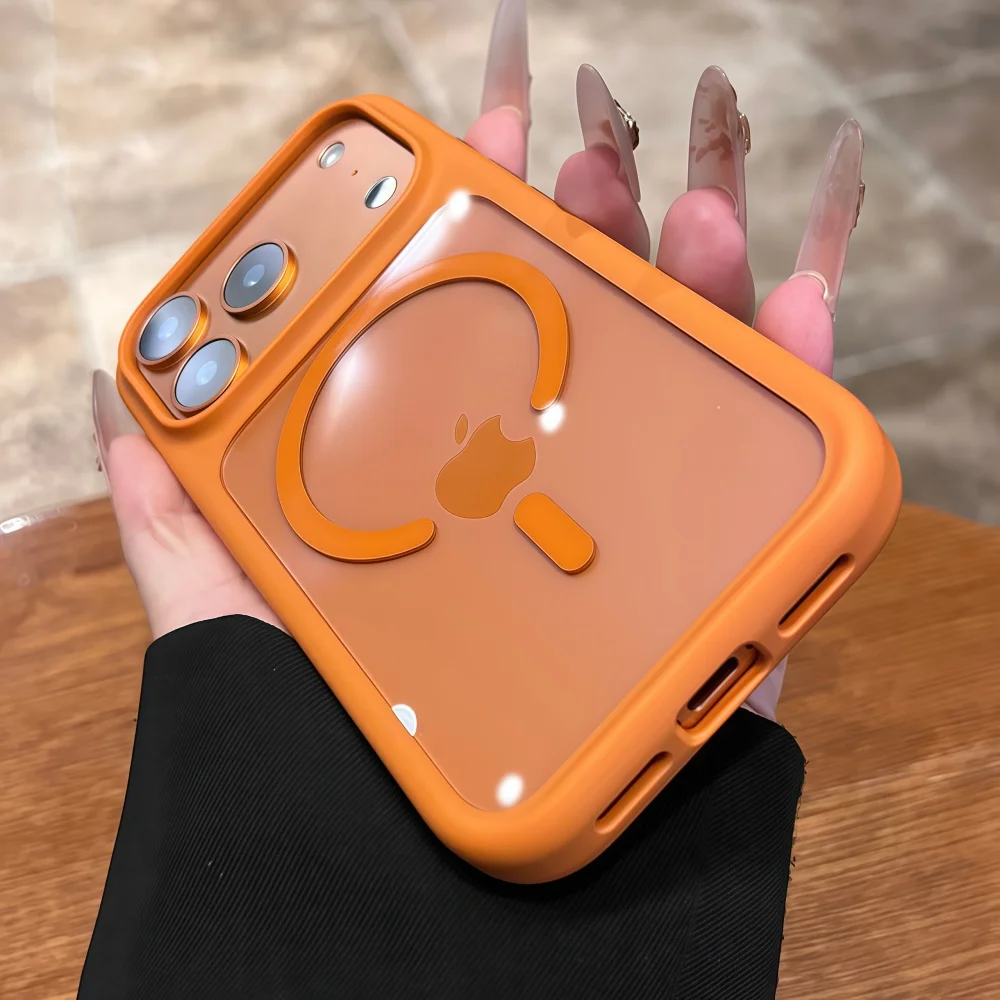 Kryształowo Przezroczyste Magnetyczne Etui Magsafe na Telefon iPhone 17 Pro Max 17 Pro z Bezprzewodowym Ładowaniem, Hybrydowy Bumper Odporny na Wstrząsy